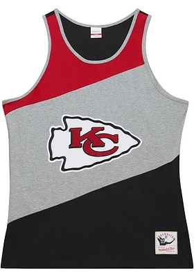 Mitchell and Ness Kansas City Chiefs Mens Grey COLORBLOCKED Tank Short Sleeve Top