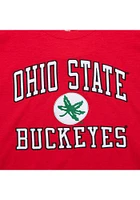 Mitchell and Ness Ohio State Buckeyes Red Legendary Slub Number One Logo Short Sleeve Fashion T Sh..