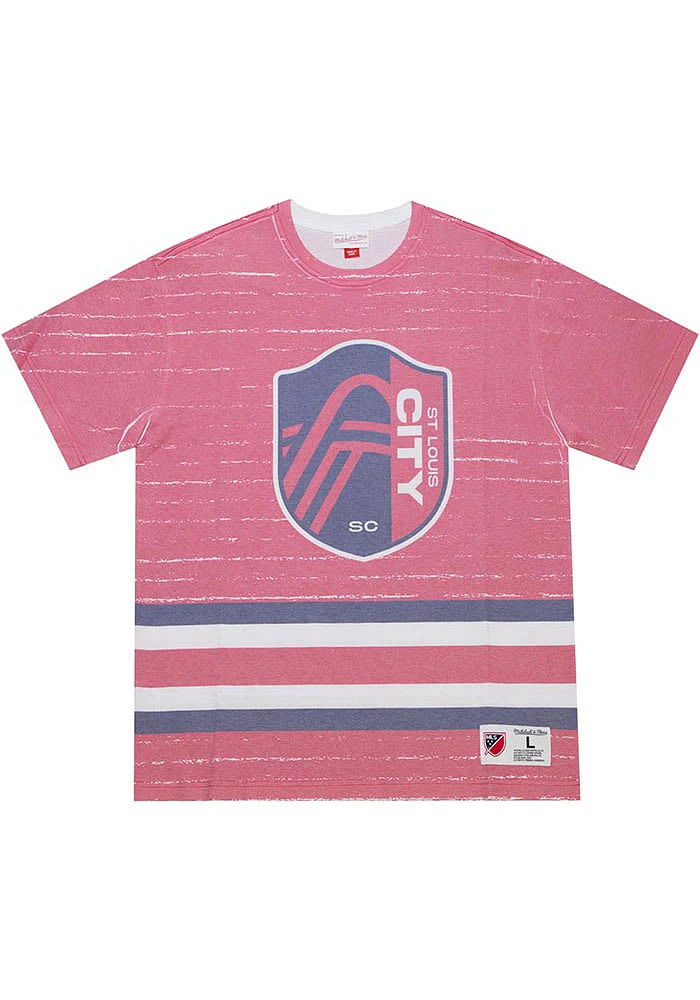 Mitchell and Ness St Louis City SC Red JUMBOTRON 3.0 SUBLIMATED Short Sleeve Fashion T Shirt