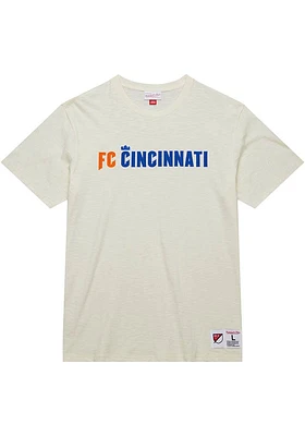 Mitchell and Ness FC Cincinnati White Heritage Slub Current Logo Short Sleeve Fashion T Shirt