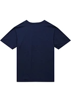 Mitchell and Ness Sporting Kansas City Navy Blue Playoff Win 2.0 Design Short Sleeve Fashion T Shi..