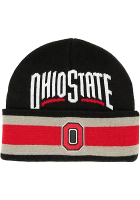 Mitchell and Ness Ohio State Buckeyes Black Knit Beanie Mens Knit Hat