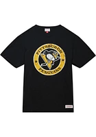 Mitchell and Ness Pittsburgh Penguins Black Legendary Slub Logo Short Sleeve Fashion T Shirt