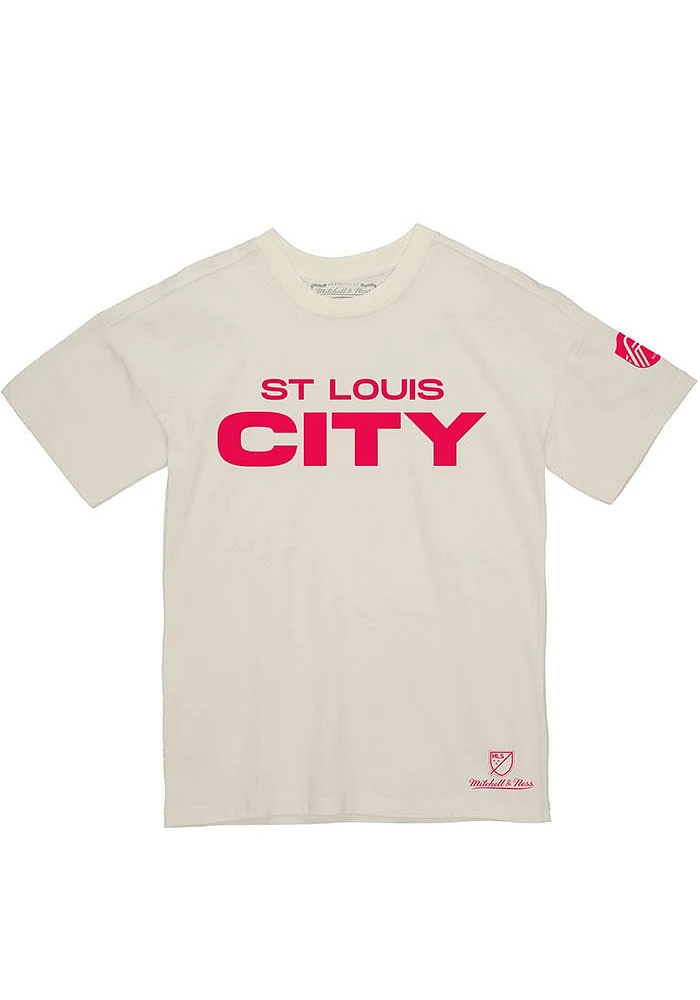 Mitchell and Ness St Louis City SC White Wordmark Sleeve Logo Short T Shirt