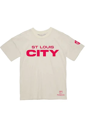 Mitchell and Ness St Louis City SC White Wordmark Sleeve Logo Short T Shirt