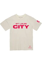 Mitchell and Ness St Louis City SC White Wordmark Sleeve Logo Short T Shirt