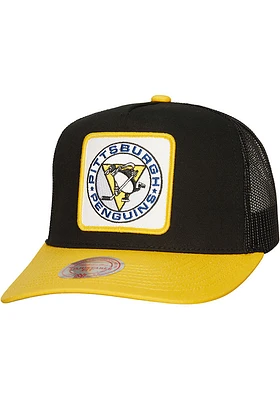 Mitchell and Ness Pittsburgh Penguins Truck It Trucker Adjustable Hat - Black