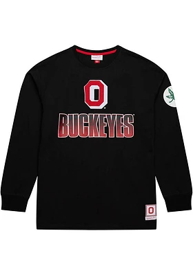 Mitchell and Ness Ohio State Buckeyes Black Gradient team logo Long Sleeve Fashion T Shirt