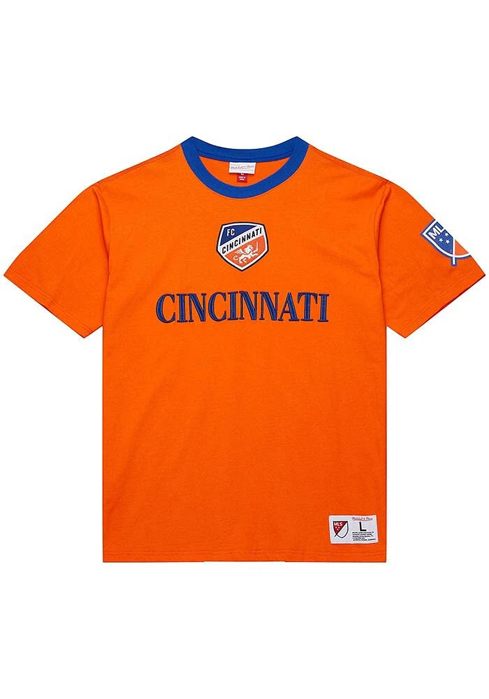 Mitchell and Ness FC Cincinnati Orange Team OG Current Logo Short Sleeve Fashion T Shirt