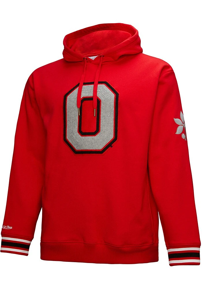 Mitchell and Ness Ohio State Buckeyes Mens Red Chainstitch Fashion Hood