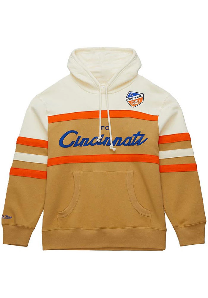 Mitchell and Ness FC Cincinnati Mens Tan Head Coach Fashion Hood