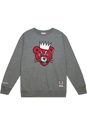 Mitchell and Ness Cincinnati Bearcats Mens Grey Down To The Wire Vintage Mascot Long Sleeve Crew S..