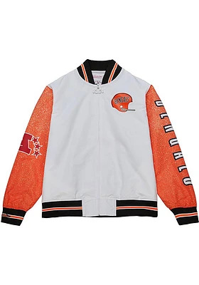 Mitchell and Ness Cincinnati Bengals Mens White Team Burst Warm Up Heavyweight Jacket