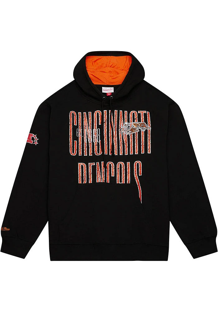 Mitchell and Ness Cincinnati Bengals Mens Black OG Fleece Fashion Hood