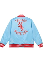 Mens Chicago White Sox Mitchell and Ness Satin Heavyweight Jacket - Light Blue