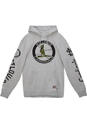 Mitchell and Ness St Louis Cardinals Mens Grey Ghost Camo Fashion Hood