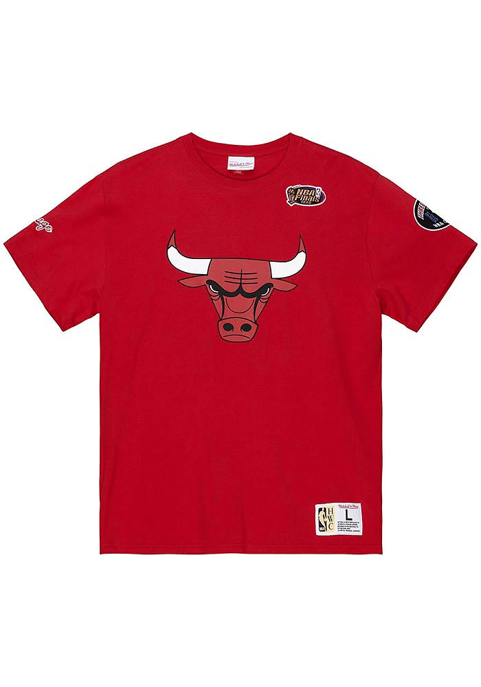 Mitchell and Ness Chicago Bulls Red Origins Varsity Short Sleeve T Shirt