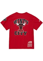 Mitchell and Ness Chicago Bulls Red Origins Varsity Short Sleeve T Shirt