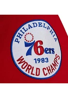 Mitchell and Ness Philadelphia 76ers Red Origins Varsity Short Sleeve T Shirt