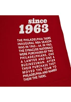 Mitchell and Ness Philadelphia 76ers Red Origins Varsity Short Sleeve T Shirt
