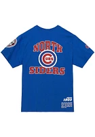 Mitchell and Ness Chicago Cubs Blue Origins Varsity Short Sleeve T Shirt