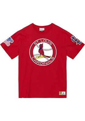 Mitchell and Ness St Louis Cardinals Red Origins Varsity Short Sleeve T Shirt