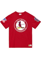 Mitchell and Ness St Louis Cardinals Red Origins Varsity Short Sleeve T Shirt