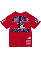 Mitchell and Ness St Louis Cardinals Red Origins Varsity Short Sleeve T Shirt