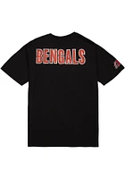 Mitchell and Ness Cincinnati Bengals Black Big Font Short Sleeve Fashion T Shirt