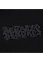 Mitchell and Ness Cincinnati Bengals Mens Black Tonal Logo Fashion Hood