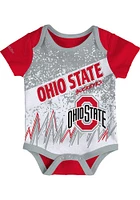 Mitchell and Ness Ohio State Buckeyes Baby Red End to Short Sleeve One Piece