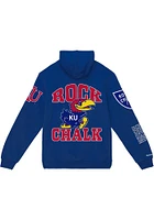 Mitchell and Ness Kansas Jayhawks Mens Blue Origins Long Sleeve Hoodie