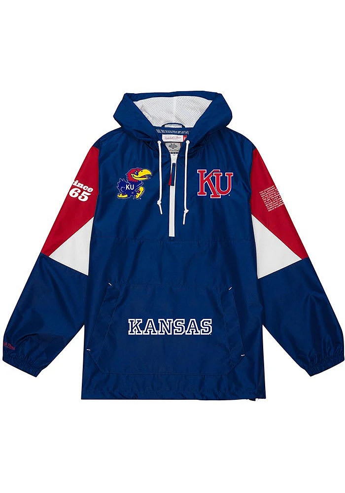 Mitchell and Ness Kansas Jayhawks Mens Blue Origins Light Weight Jacket