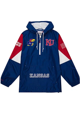 Mitchell and Ness Kansas Jayhawks Mens Blue Origins Light Weight Jacket
