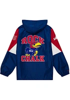 Mitchell and Ness Kansas Jayhawks Mens Blue Origins Light Weight Jacket