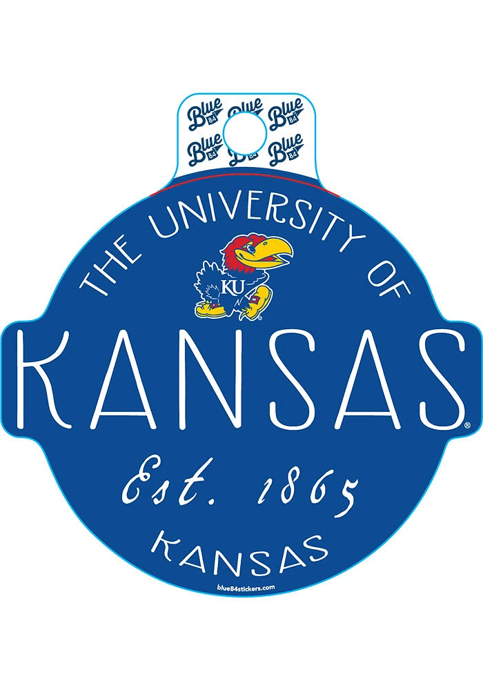 Kansas Jayhawks Blue Circle Stickers - Blue