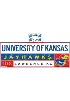 Kansas Jayhawks Weathered Regtangle Stickers - Blue