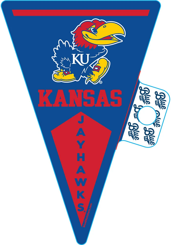 Kansas Jayhawks Pennant Stickers - Blue