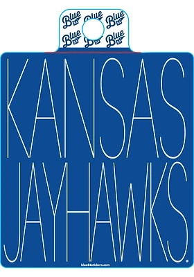Kansas Jayhawks Skinny Font Stickers - Blue