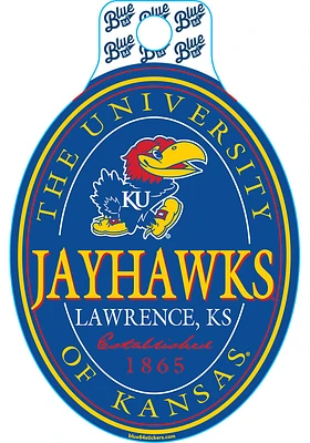 Kansas Jayhawks Oval Stickers - Blue