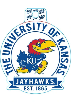 Kansas Jayhawks White Circle Stickers - Blue
