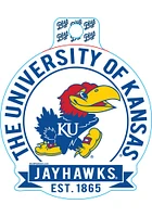 Kansas Jayhawks White Circle Stickers - Blue