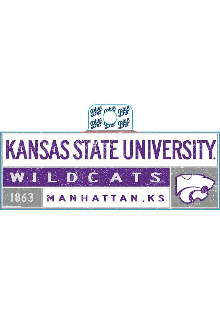 K-State Wildcats Weathered Regtangle Stickers - Purple