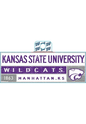 K-State Wildcats Weathered Regtangle Stickers - Purple