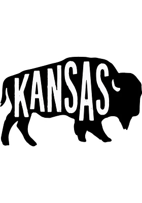 Kansas Buffalo Stickers - Black