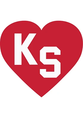 Kansas KS Heart Stickers - Red