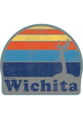 Wichita Sunset Keeper of the Plains Stickers - Blue