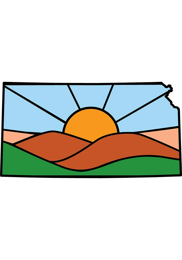 Kansas Sun Stickers - Blue