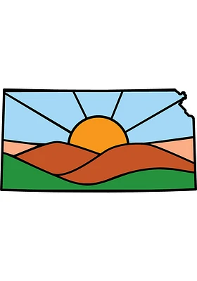 Kansas Sun Stickers - Blue