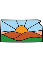 Kansas Sun Stickers - Blue